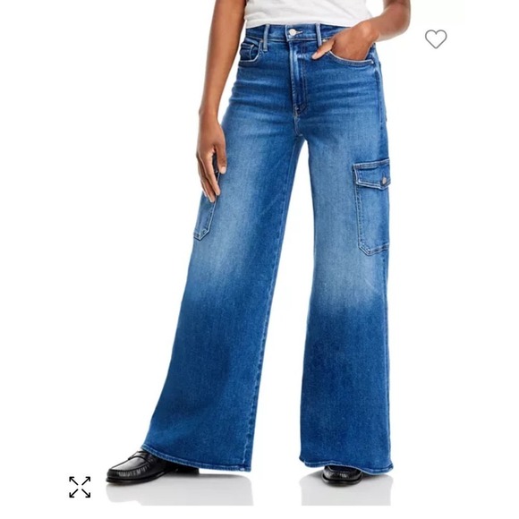 Mother The Undercover Cargo Sneak Jeans Opposites Attract Blue Size 27 NWT - Picture 1 of 12